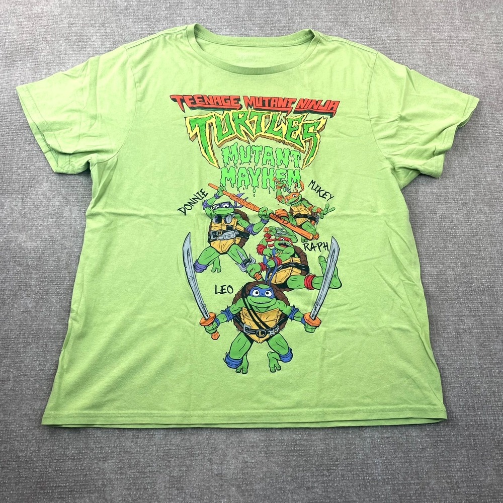 Teenage Mutant Ninja Turtles Mutant Mayhem T Shirt Mens Large Green Short Sleeve